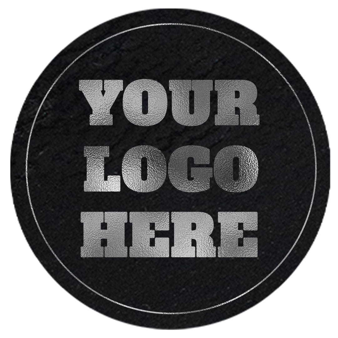 Black Leather w/ silver logo