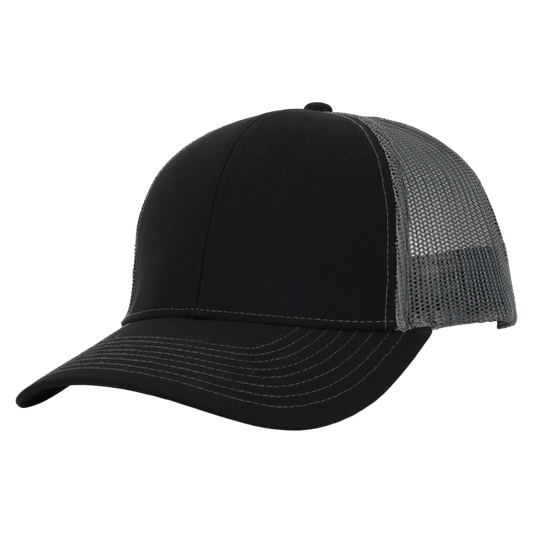 Black & Charcoal Mesh Low Pro Waterproof Hat