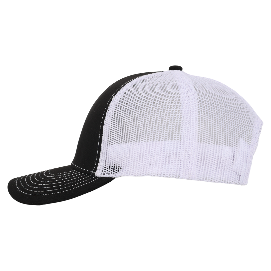 Black & White Mesh Low Pro Waterproof Hat