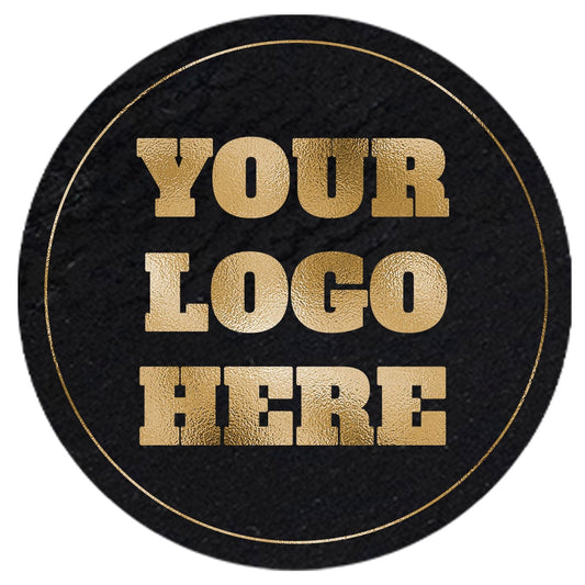 Black Leather w/ gold logo