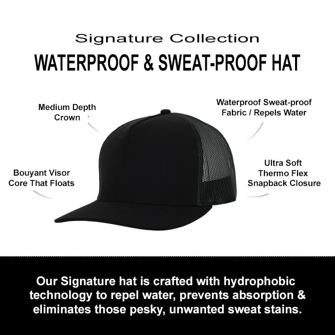Black Mesh Signature Waterproof Hat