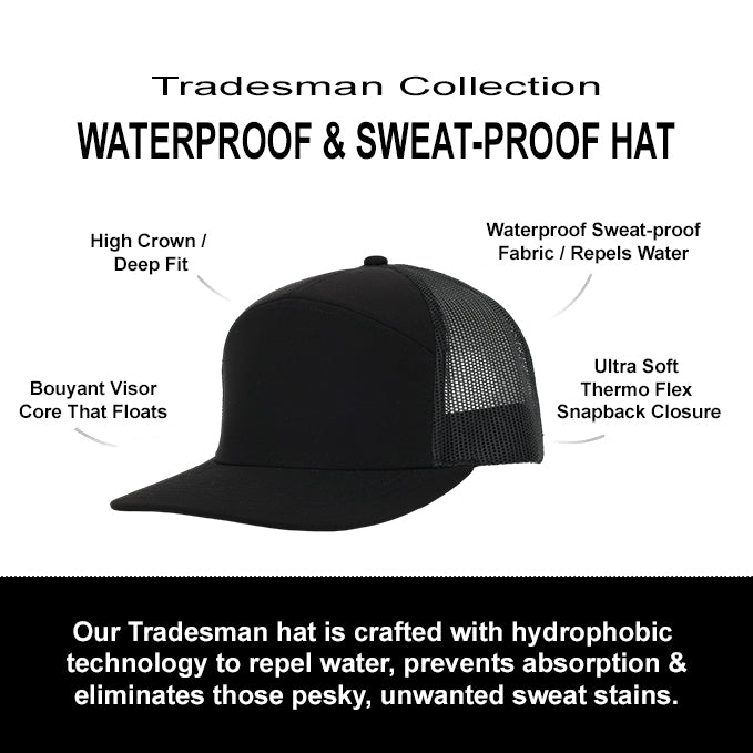 Black Mesh Tradesman Waterproof Hat