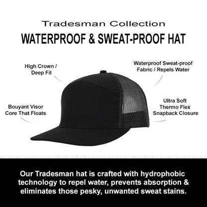 Black Mesh Tradesman Waterproof Hat