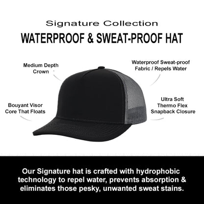 Black & Charcoal Mesh Signature Waterproof Hat