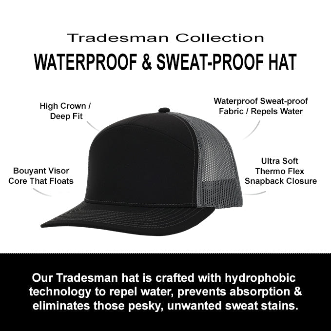 Black & Charcoal Mesh Tradesman Waterproof Hat