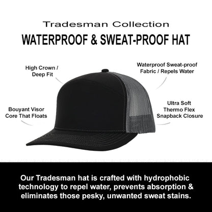 Black & Charcoal Mesh Tradesman Waterproof Hat