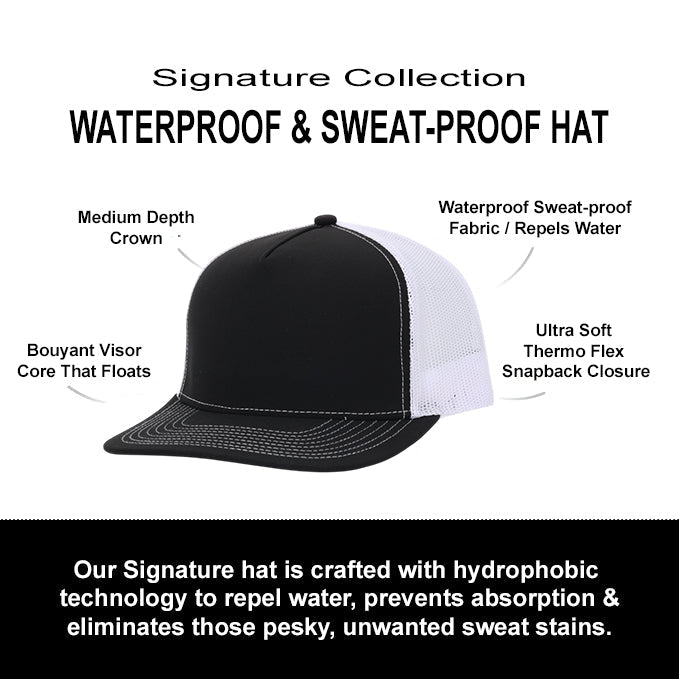 Black & White Mesh Signature Waterproof Hat