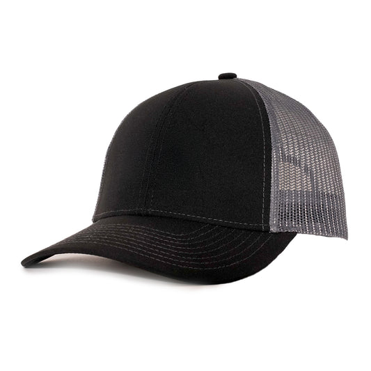 Black & Charcoal Plastic Mesh Low Pro Waterproof Hat