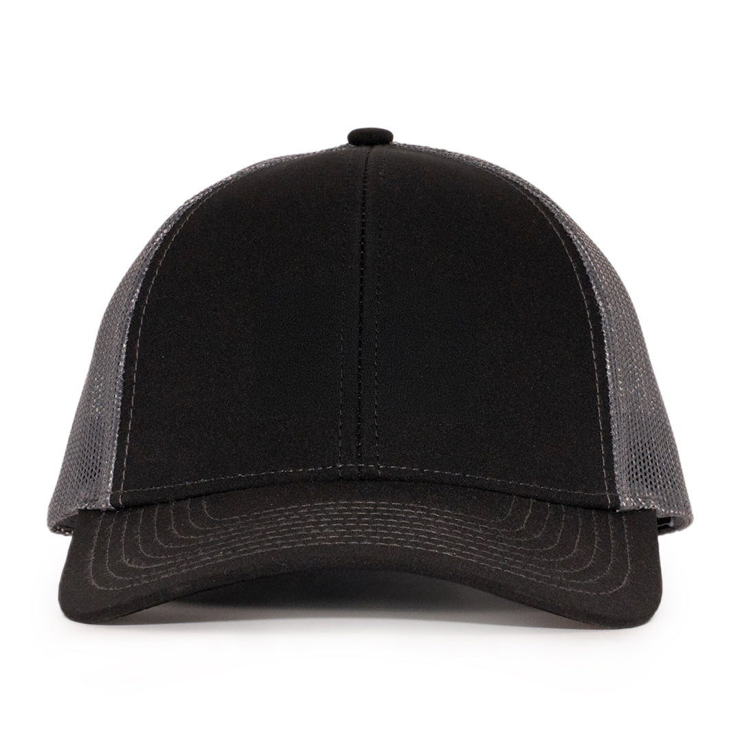 Black & Charcoal Plastic Mesh Low Pro Waterproof Hat