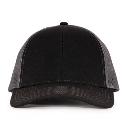Black & Charcoal Plastic Mesh Low Pro Waterproof Hat