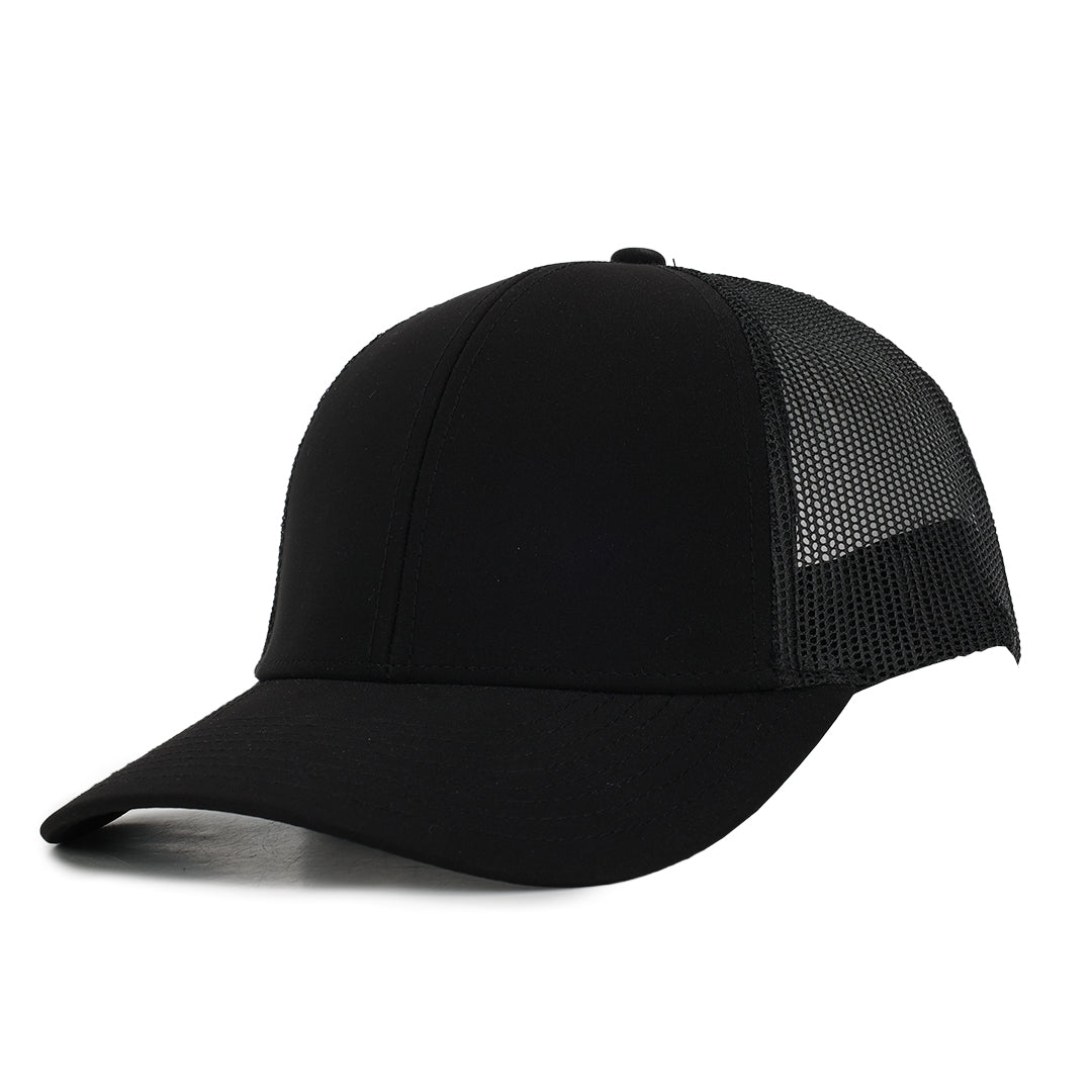 Black Plastic Mesh Low Pro Waterproof Hat