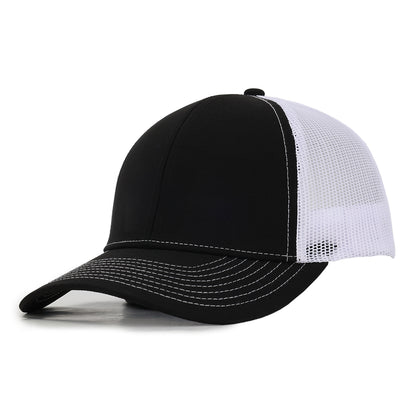 Black & White Plastic Mesh Low Pro Waterproof Hat