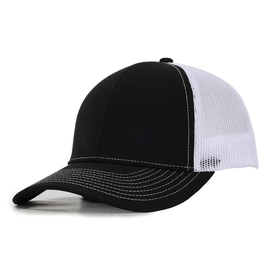 Black & White Plastic Mesh Low Pro Waterproof Hat