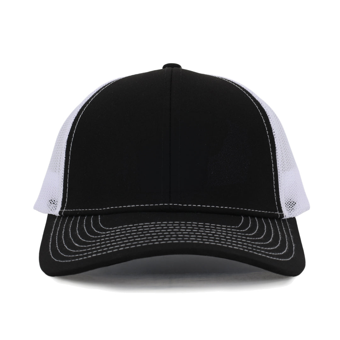 Black & White Plastic Mesh Low Pro Waterproof Hat